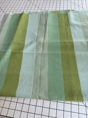 Green Stripe Cotton Shirting Fabric 1+ Yard Soft Lightweight Sage Mint Lawn